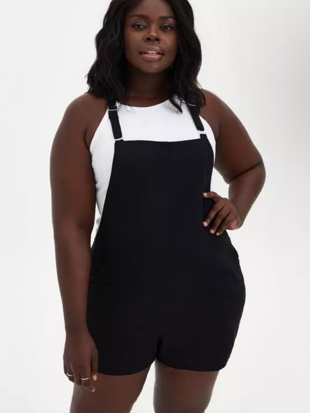 Torrid 4X LIKE NEW black linen shortalls with pockets